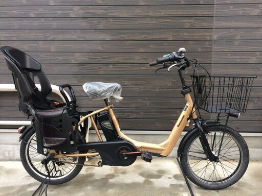 地域限定送料無料　パナソニック　ギュットアニーズ　三人乗り　子供乗せ　新基準　ゴールド　パスバビー　ビッケ　神戸市　電動自転車