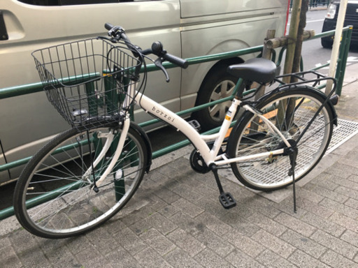 【受け渡し予定】半年利用の白い自転車26インチ