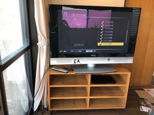 大画面　パイオニア ハイビジョン プラズマテレビ と テレビ台　TV テレビ