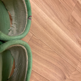 エメラルドグリーンのスリッパ・トイレットペーパーホルダーセットの画像