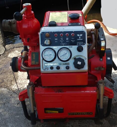 鹿児島発　トーハツ B-3 級 セル始動 消防ポンプV50DS　バッテリー新品