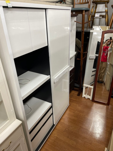 レンジボード　スライド扉　キズ、取手割れ有
