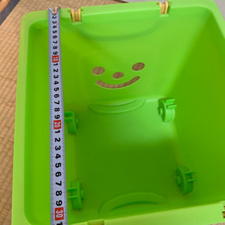 お値下げ！グリーンのボックスお顔★オモチャ箱★収納ケース★プラケースの画像