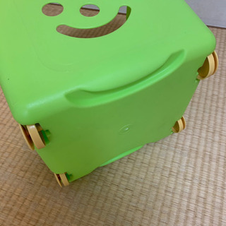 お値下げ！グリーンのボックスお顔★オモチャ箱★収納ケース★プラケースの画像