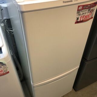 ☆中古 激安！！ Panasonic ノンフロン冷凍冷蔵庫　138L　NR-B14BW-W　2018年製　DD007　￥17,000！！