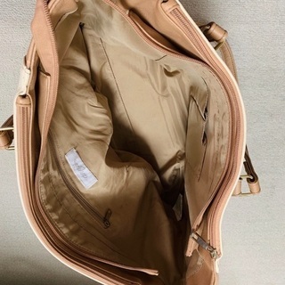 トートバッグ　ベージュ×ライトブラウンの画像