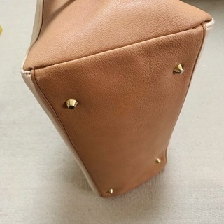 トートバッグ　ベージュ×ライトブラウンの画像