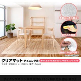 フロア透明マット140×120床暖対応　カット済み