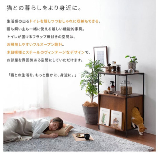 猫用トイレ目隠し棚