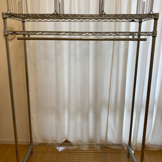 ERECTAシェルフ棚(棚板3枚+ハンガーパイプ+仕切)
