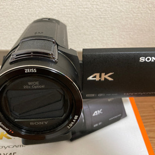 ビデオカメラと三脚セット レンタル] ソニー 4Kビデオカメラ FDR-AX45A(ブラック) ＆ 自立脚付き