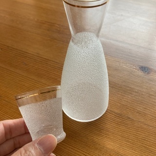 ガラス製　トックリ　おちょこの画像