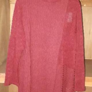 切り替えチュニック　セーター　　ダークワイン　の画像