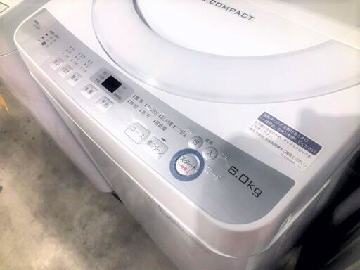 SHARP ES-GE68-W 2018年製　6.0kg　穴無しステンレス層　Ag＋抗菌　住まい