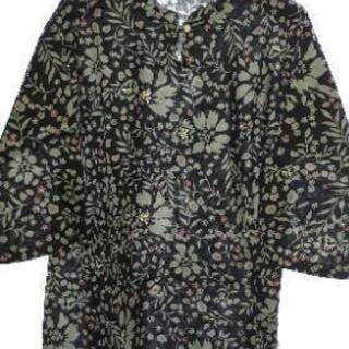 涼やかローンオーバーブラウス　ブラックの画像