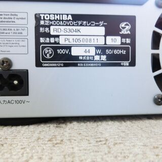 東芝  RD-S304K 　HDD&DVDレコーダーの画像