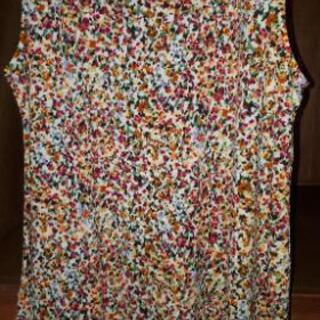 プリントチュニック　オレンジ系　小花の画像