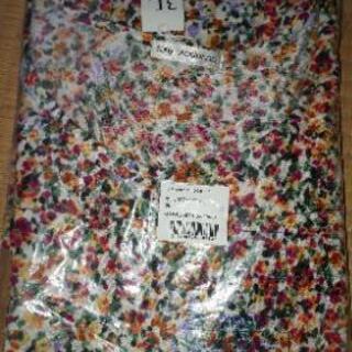 プリントチュニック　オレンジ系　小花