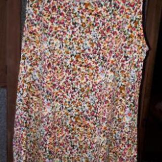 プリントチュニック　オレンジ系　小花の画像