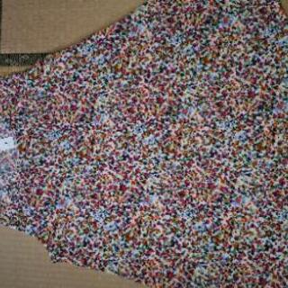 プリントチュニック　オレンジ系　小花の画像