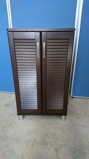 靴箱 シューズラック ダークブラウン 木目 両開き 茶色