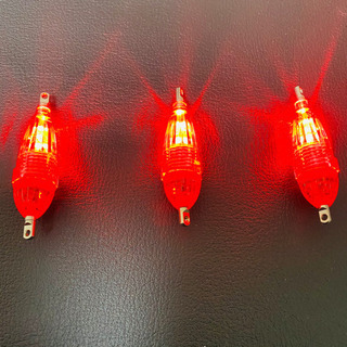 #釣具#LED水中集魚灯#電池付き#約6cm#新品#赤色×3個の画像