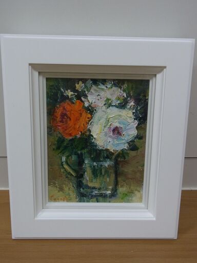 油絵　「5月の薔薇」SM　送料無料