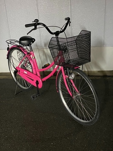 ママチャリ26インチピンク (ベルソー) 高槻の自転車の中古あげます