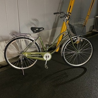 26インチ　ママチャリ　グリーン/シルバー　美品の画像