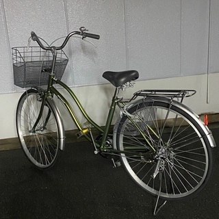 26インチ　ママチャリ　グリーン/シルバー　美品の画像