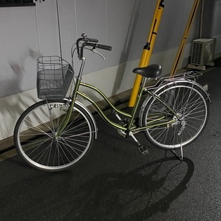 26インチ　ママチャリ　グリーン/シルバー　美品の画像