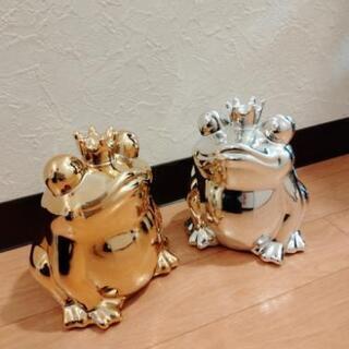 カエルの貯金箱（金・銀）Sサイズ