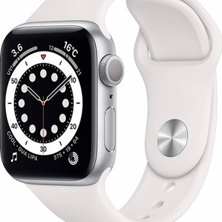 Apple Watch Series 6 GPSモデル 40mmシルバーアルミニウム ホワイトスポーツバンドの画像