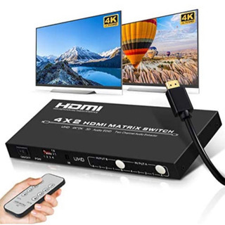 【新品未使用】hdmi マトリックス 4k 60Hz 4入力2出...