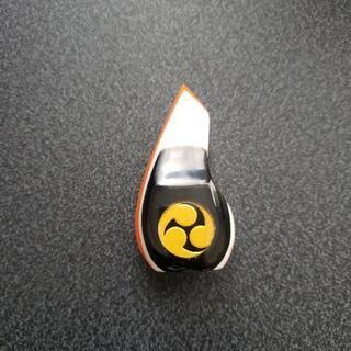 三線バチ　7cm 白オレンジ黒