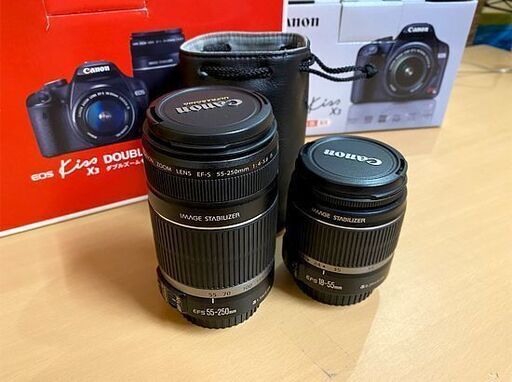 Canon デジタル一眼レフカメラ EOS Kiss X3 ダブルズームキット キャノン KISSX3-WKIT EF-S18-55m