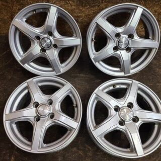 DUNLOP VIOLENTO ヴィオレント 社外ホイール 14インチ 4本 5.5J4HPCD100+42 ヴィッツ キューブ等 (VHC184) クレジットカード QR決済可能