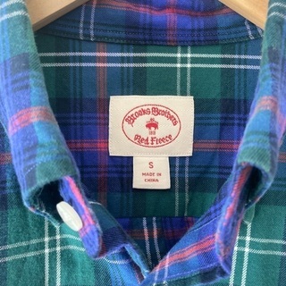 BROOKS BROTHERS ブルックスブラザーズ ネルシャツ メンズ　青系 × 緑系 - チェック柄 長袖シャツ【ブランド中古】の画像