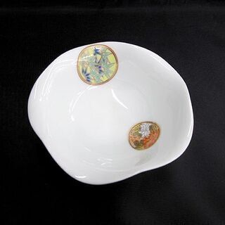 ☆深川製磁☆ 寿赤絵 小皿揃 ５客セット 丸紋 赤絵付け 透白磁 しおり付き 未使用 札幌 北20条店の画像