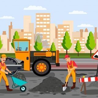 道路・水道などライフラインの舗装工事手元のお仕事♪