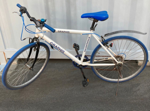 GRAPHIS (グラフィス) クロスバイク シマノ6 段変速 GR-001 ホワイトブルー　26インチ