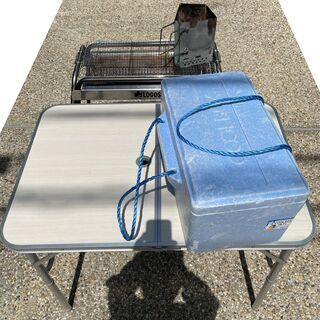 バーベキューセット　ロゴスコンロ　火起こし器　テーブル　保冷BOX