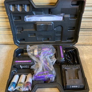 【美品】アストロプロダクツ AP 1/2DR 18V コードレス ブラシレスインパクトレンチ パープル バッテリー2個 ソケット付きの画像