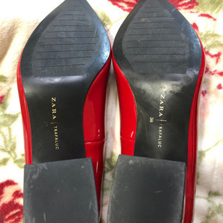 ZARA 赤　パンプス　38の画像
