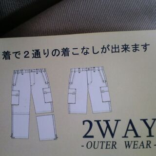 ２WAY メンズベージュパンツ（サイズＬＬ）の画像