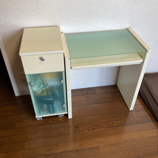 パソコンデスク　チェア　キャビネット　セットの画像