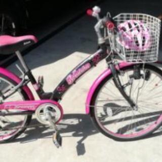 子供用自転車　ブリアンナ22インチブラックピンクの画像