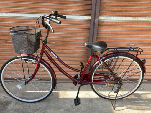 ★自転車/ママチャリ/26インチ/ワインレッド/PURATO/美品★熊谷
