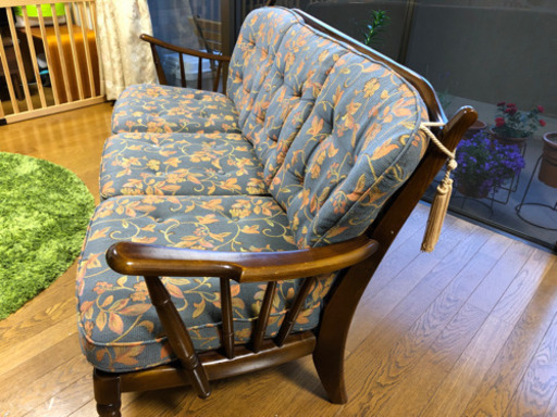 中古 Karimoku カリモク コロニアル 3人掛け ソファ
