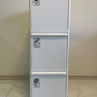 ライクイット(like-it) フタ付きゴミ箱 分別引出しステーションワイド3段 幅255mm ホワイト 60L 日本製 BW-3の画像